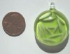 1 29mm Round Green Lampwork Pendant
